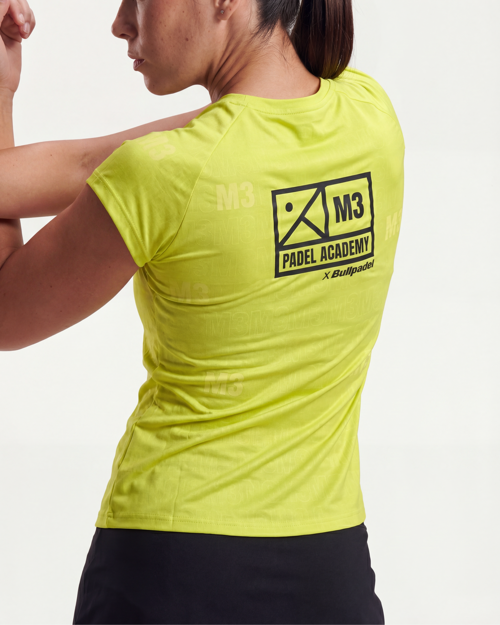 Camiseta de Pádel Mujer M3 x Bullpadel Verde Lima Cuello V