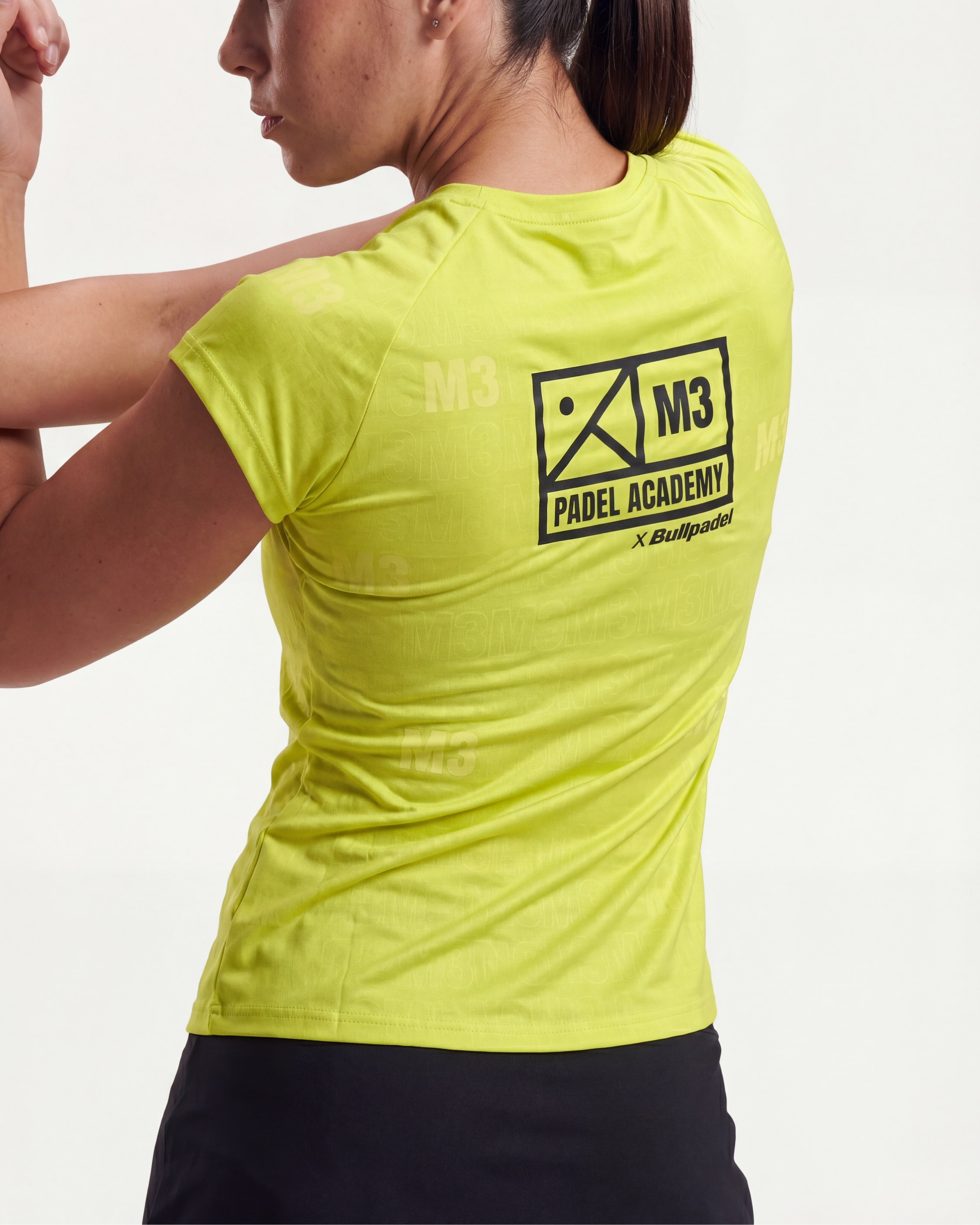 Camiseta de Pádel Mujer M3 x Bullpadel Verde Lima Cuello V