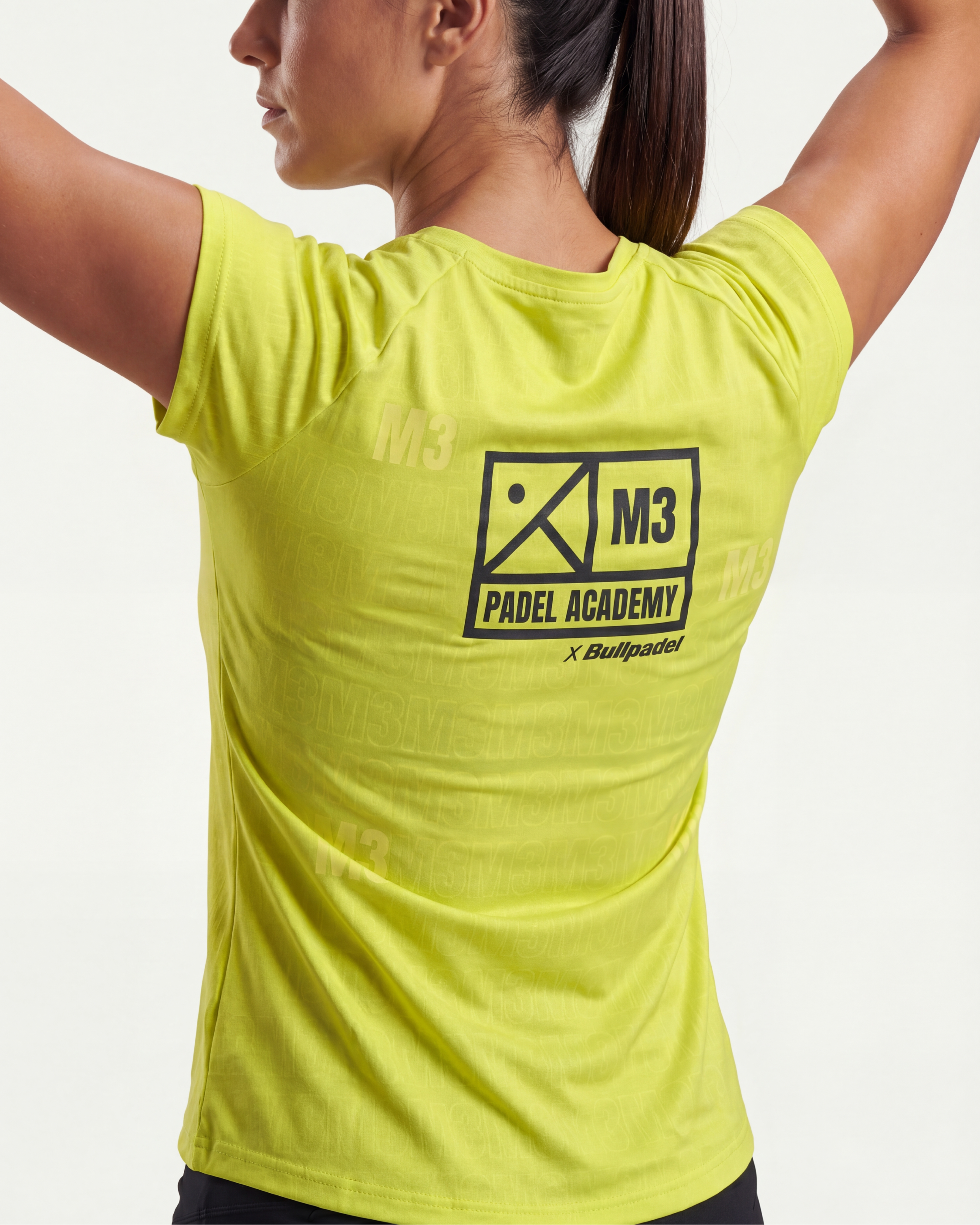 Camiseta de Pádel Mujer M3 x Bullpadel Verde Lima Cuello V